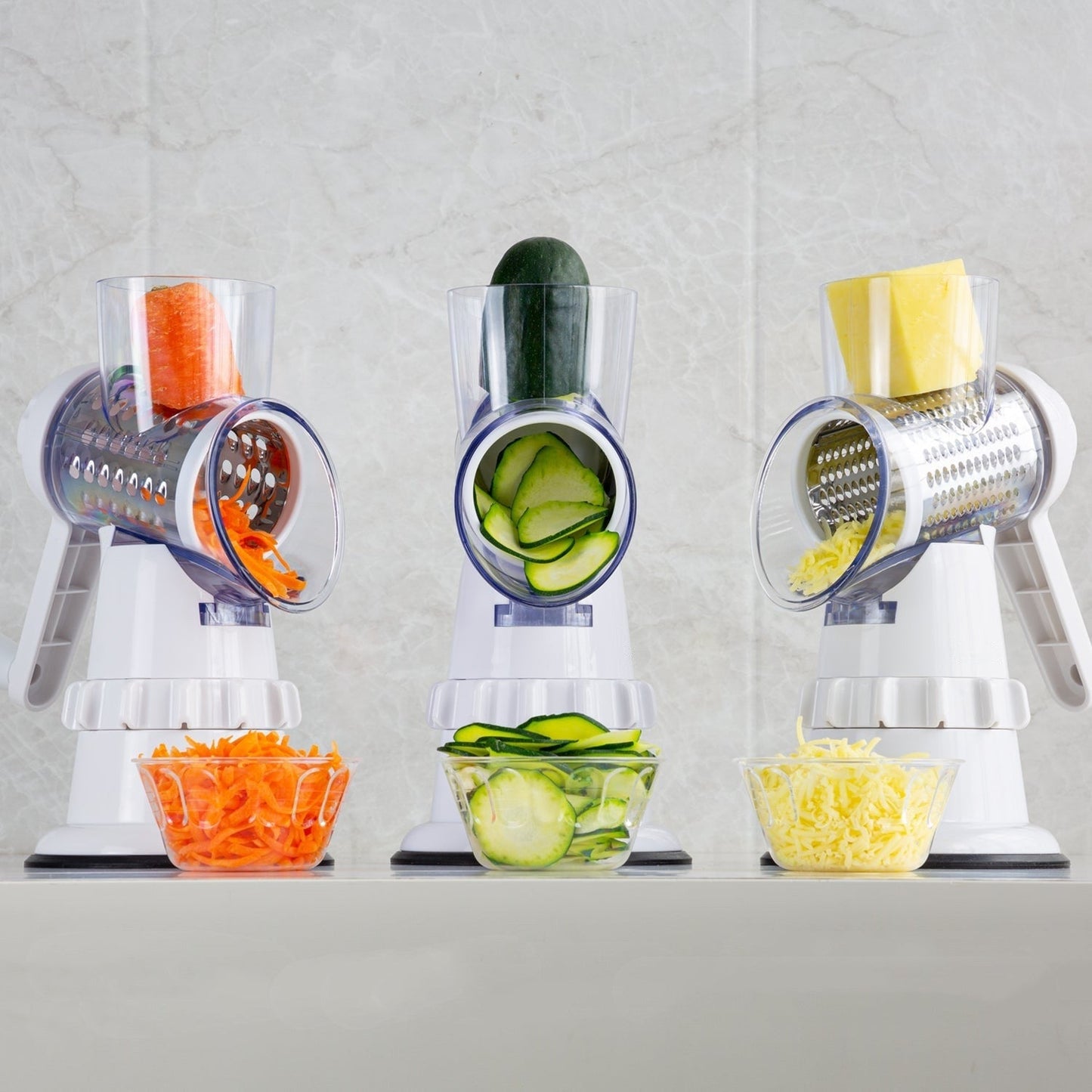Râpe et coupe-légumes manuels 3 en 1 – Outil de cuisine multifonction
