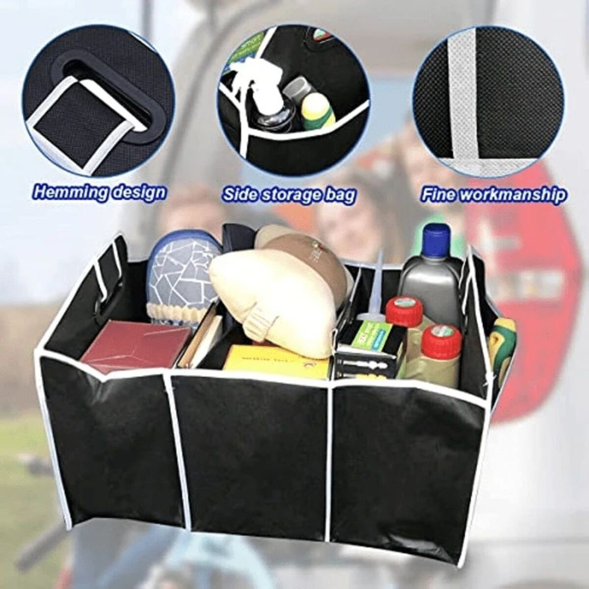 Organiseur de coffre de voiture - Grande capacité et design pliable